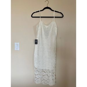 Express - White Lace Slip Dress